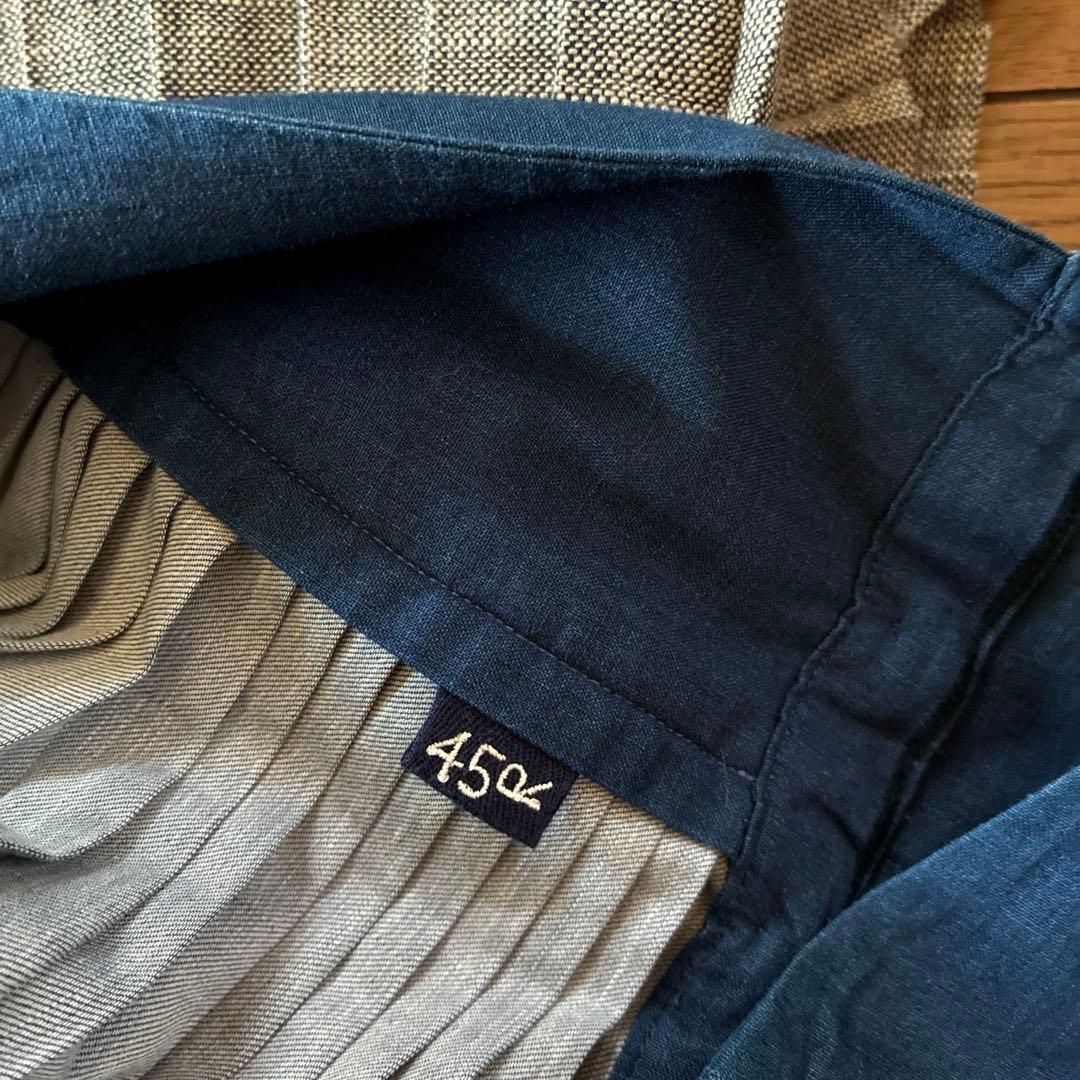 美品★45R★インディゴ　プリーツスカート