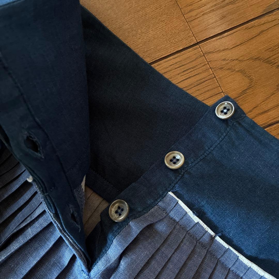 美品★45R★インディゴ　プリーツスカート