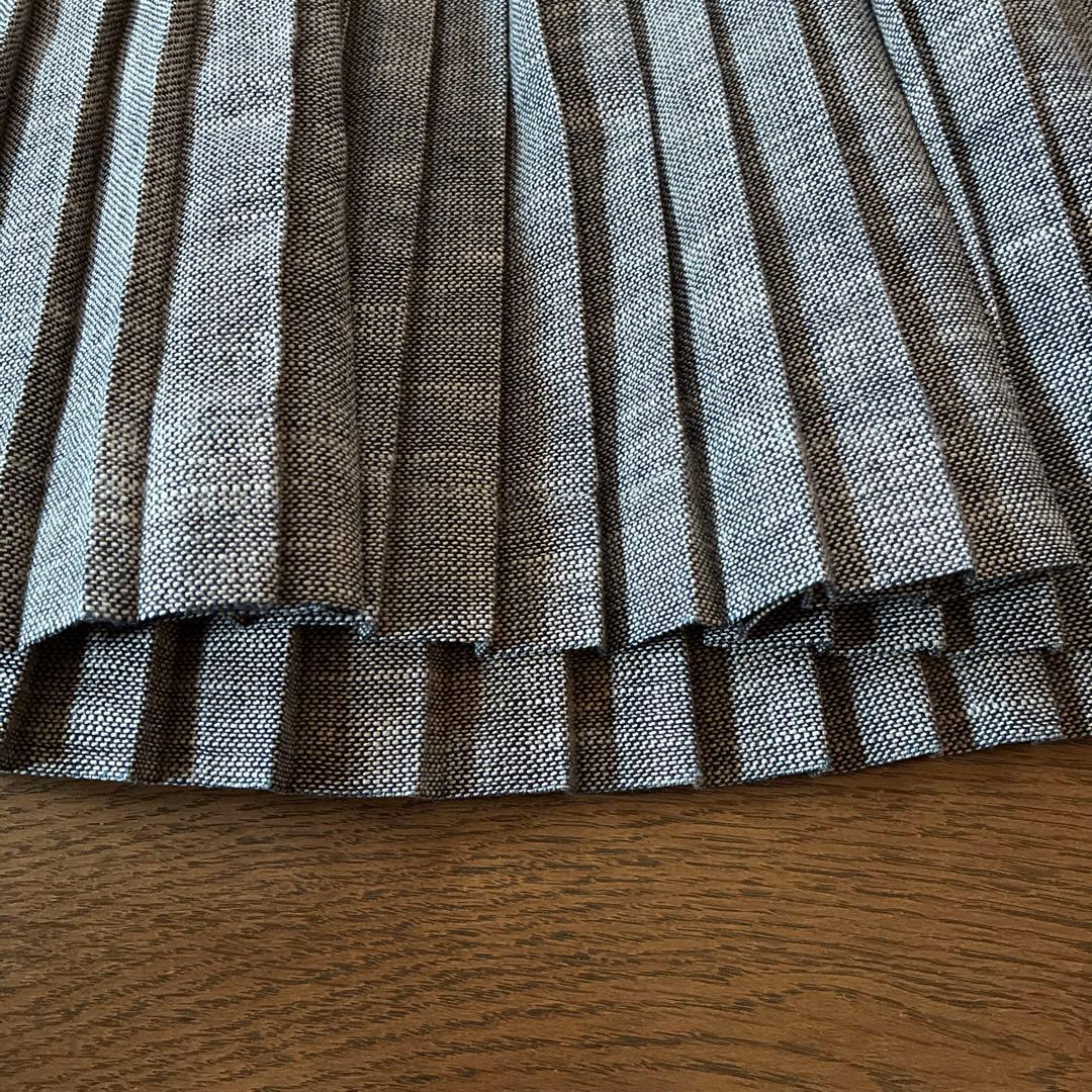 美品★45R★インディゴ　プリーツスカート