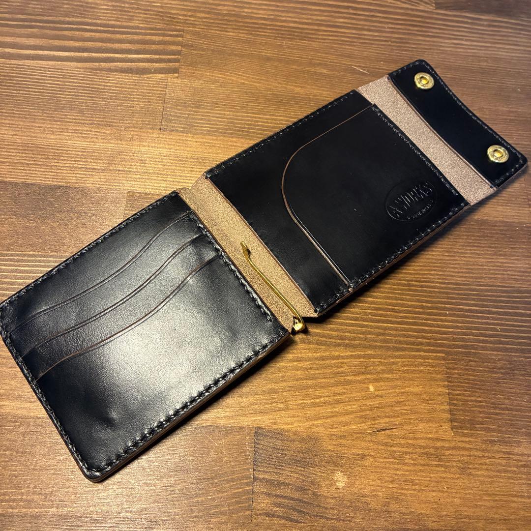 マネークリップ ホーウィン社 クロムエクセル 丘染め 茶芯 トラッカー