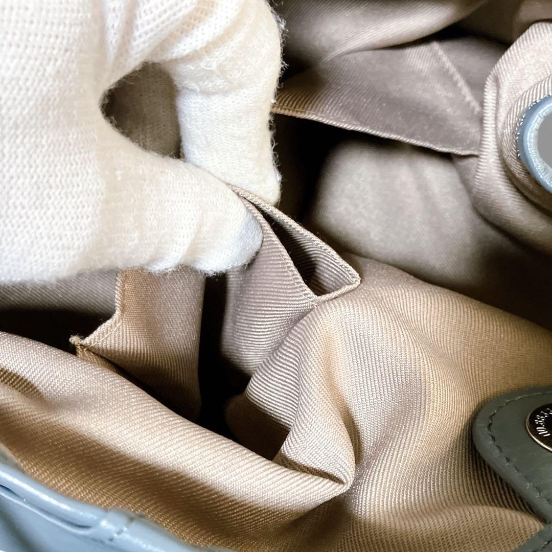 イアパピヨネ 未使用級 アニマルモチーフ バケツ ワンショルダーバッグ ブルー