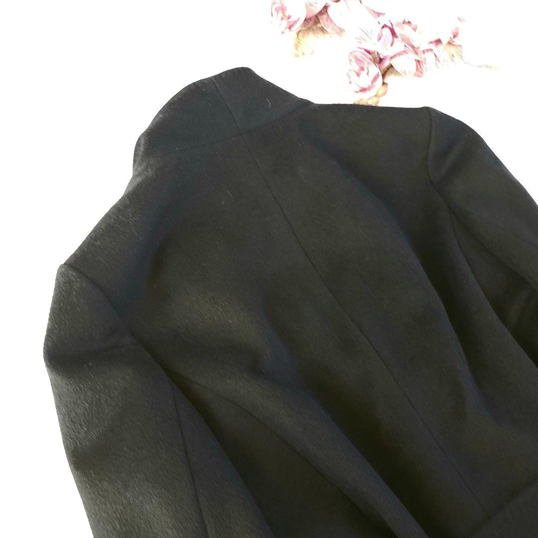 美品 23区 アンゴラ混 ベルト付き ウールコート 濃紺 38サイズ