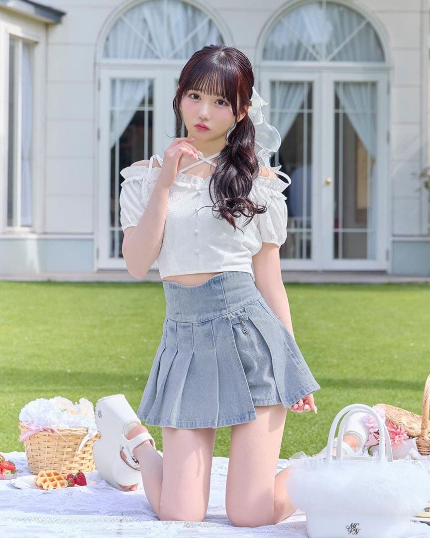 ミシェルマカロン ミシェマカ 美脚デニムスカパン - メルカリ