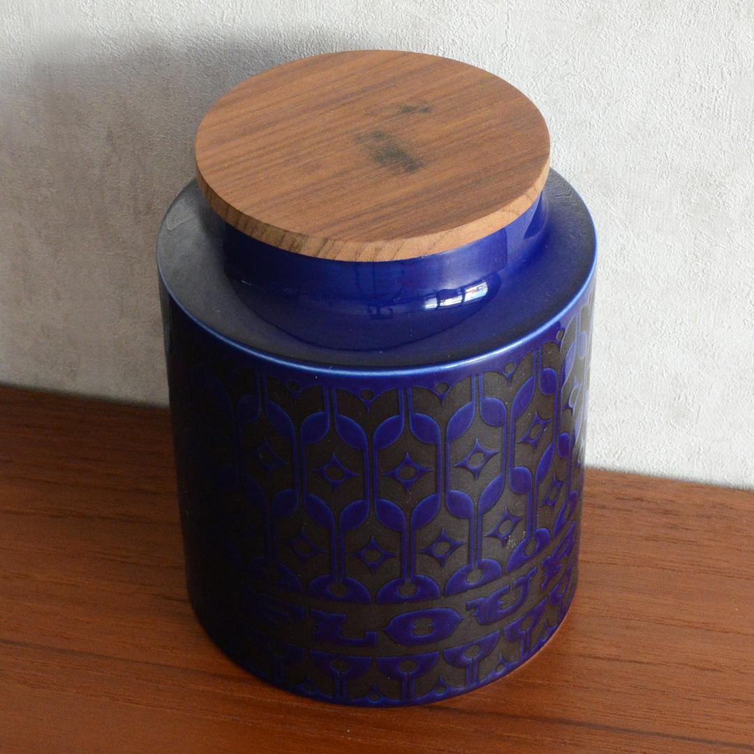 ホーンジー flower キャニスター HEIRLOOM ミッドナイトブルー　L