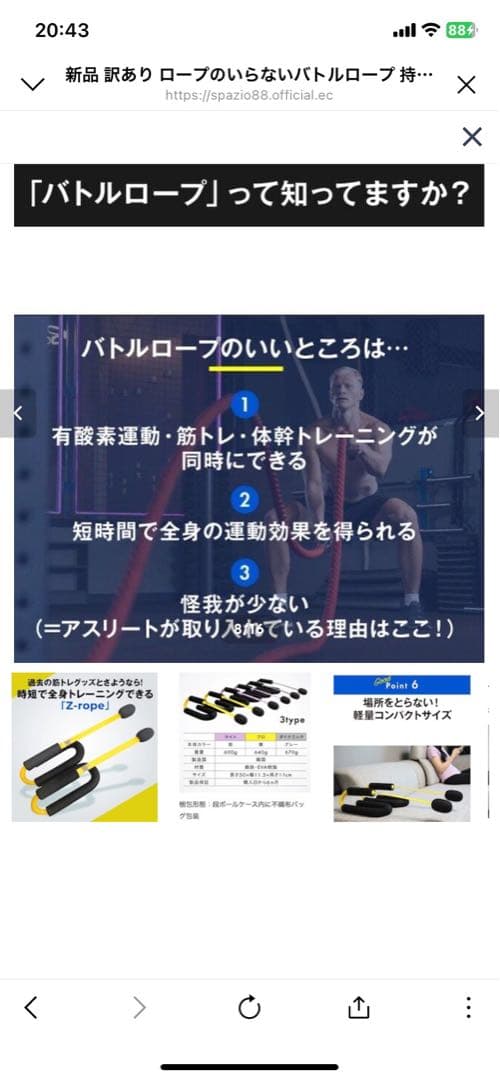 新品 ロープのいらないバトルロープ 持って上下に振るだけZ-Rope！パープル