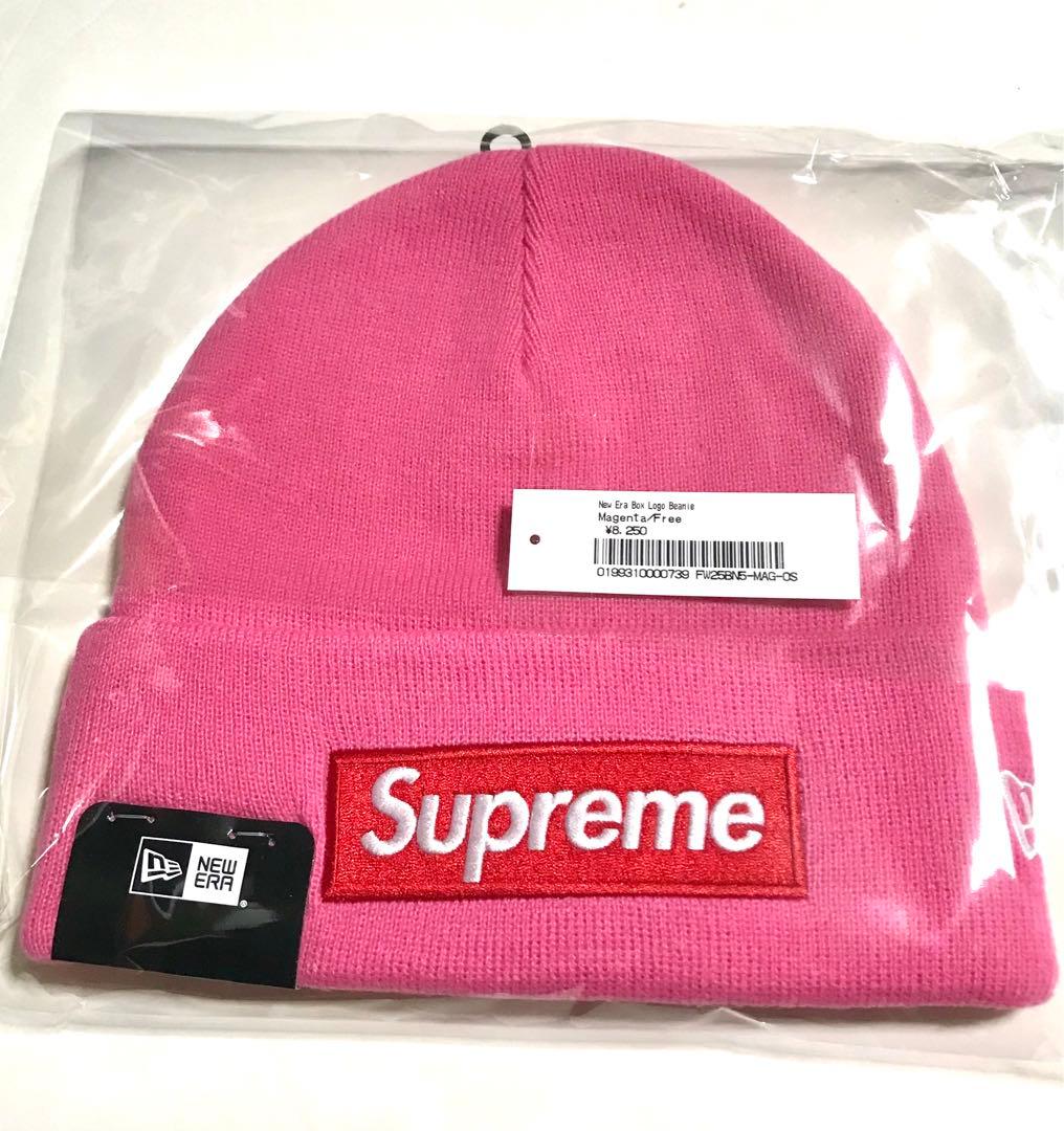 25aw Supreme New Era Box Logo Beanie ピンク