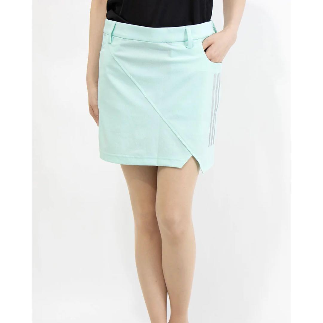 adidas 上下セット　ゴルフ　スカート ノースリーブ　ブルー系