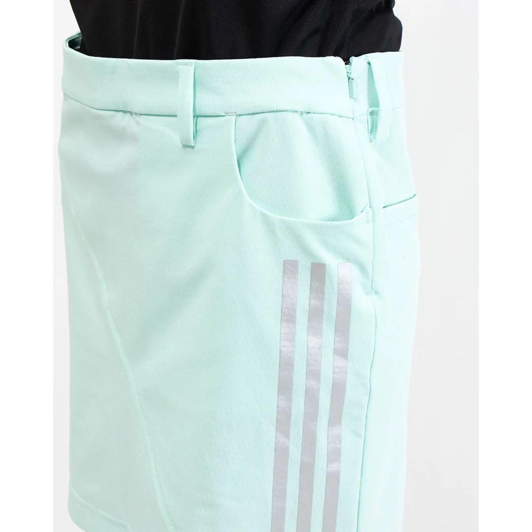 adidas 上下セット　ゴルフ　スカート ノースリーブ　ブルー系
