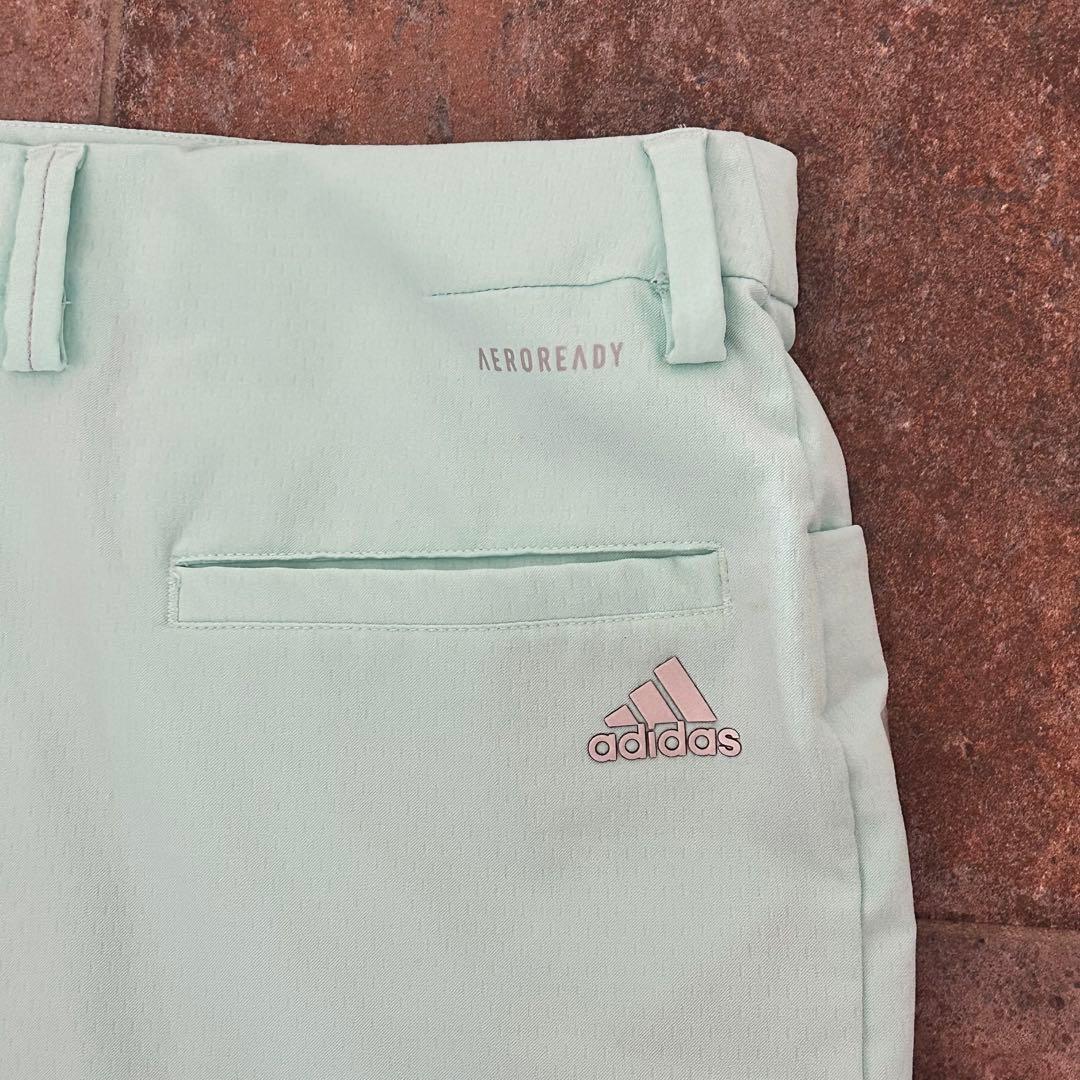 adidas 上下セット　ゴルフ　スカート ノースリーブ　ブルー系