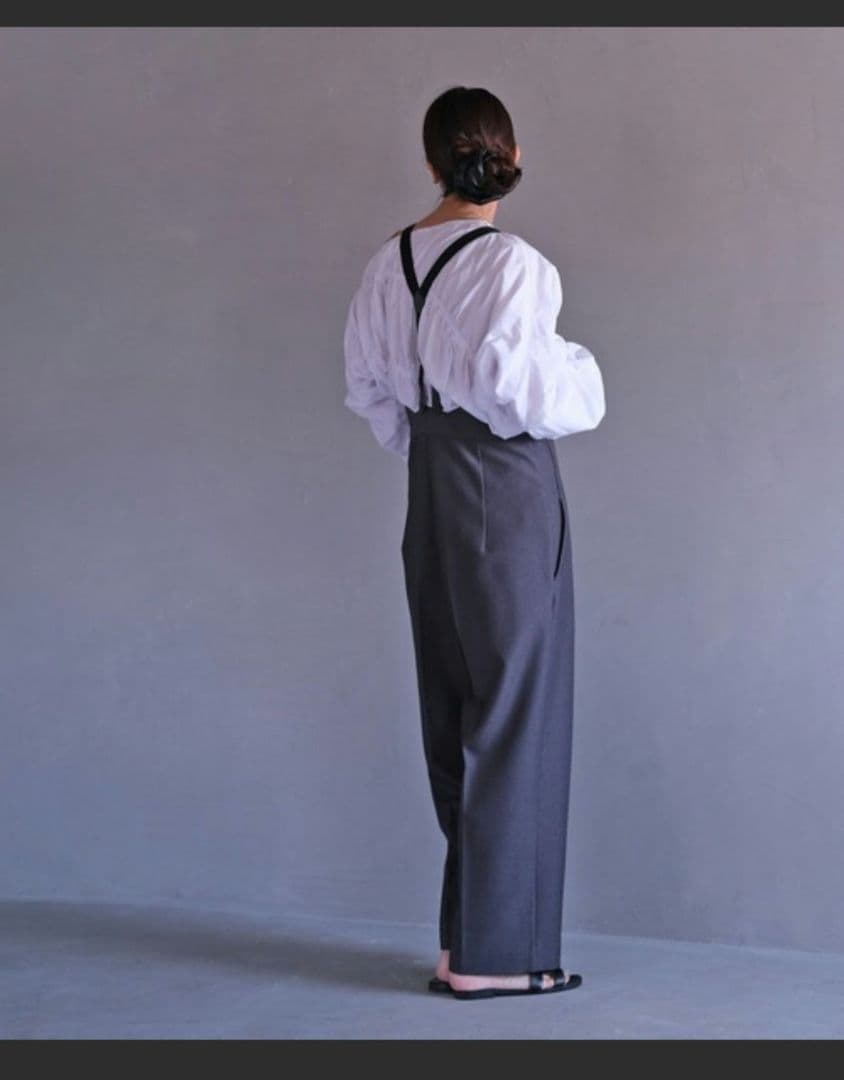 サイズ2 アクテ AKTE ストラップワイドパンツ サスペンダー