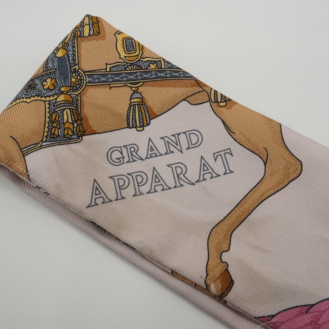 HERMES ツイリー ピンク シルク GRAND APPARAT