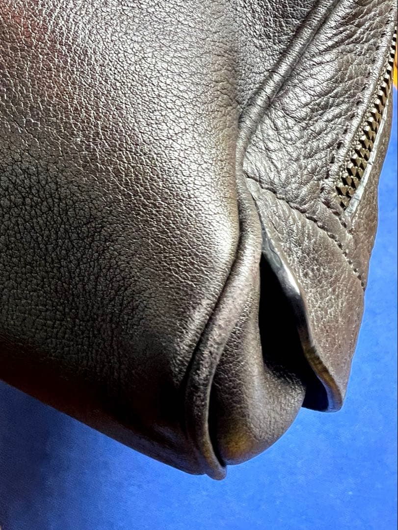 トッズ TOD'S セカンドバッグ Wジップ クラッチバック ダークブラウン