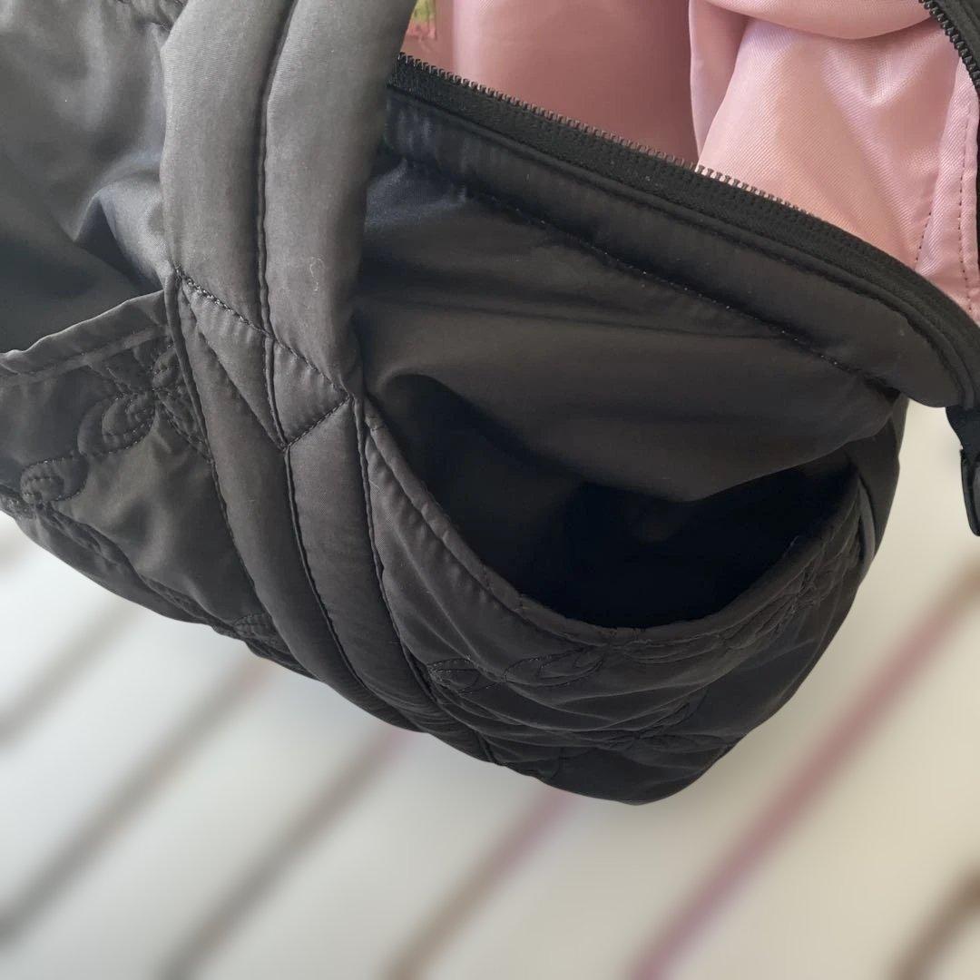 チャコットchacott キルティングレッスンバッグ　ブラック　トートバッグ