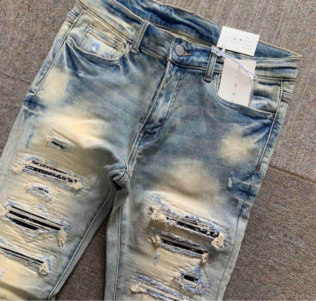 mnml ミニマル【新品未使用】ペイズリーストレッチスキニーデニム 29インチ