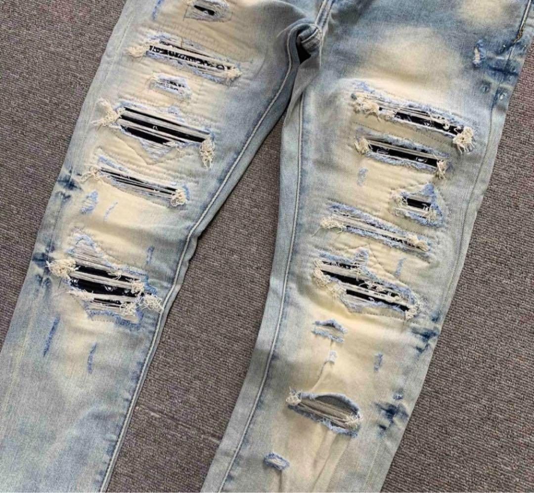 mnml ミニマル【新品未使用】ペイズリーストレッチスキニーデニム 29インチ