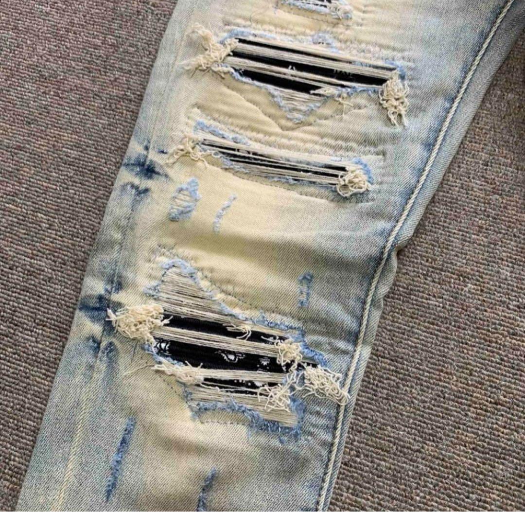 mnml ミニマル【新品未使用】ペイズリーストレッチスキニーデニム 29インチ