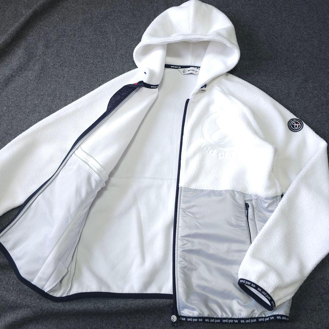 【アンパスィ】人気ロゴマーク×ロゴネーム 長袖ゴルフブルゾンジャケットM
