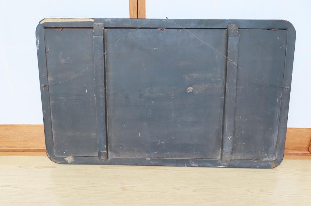 明治時代　薬屋の看板 　レトロ　木製 金箔作り（45.5×76.0㎝）