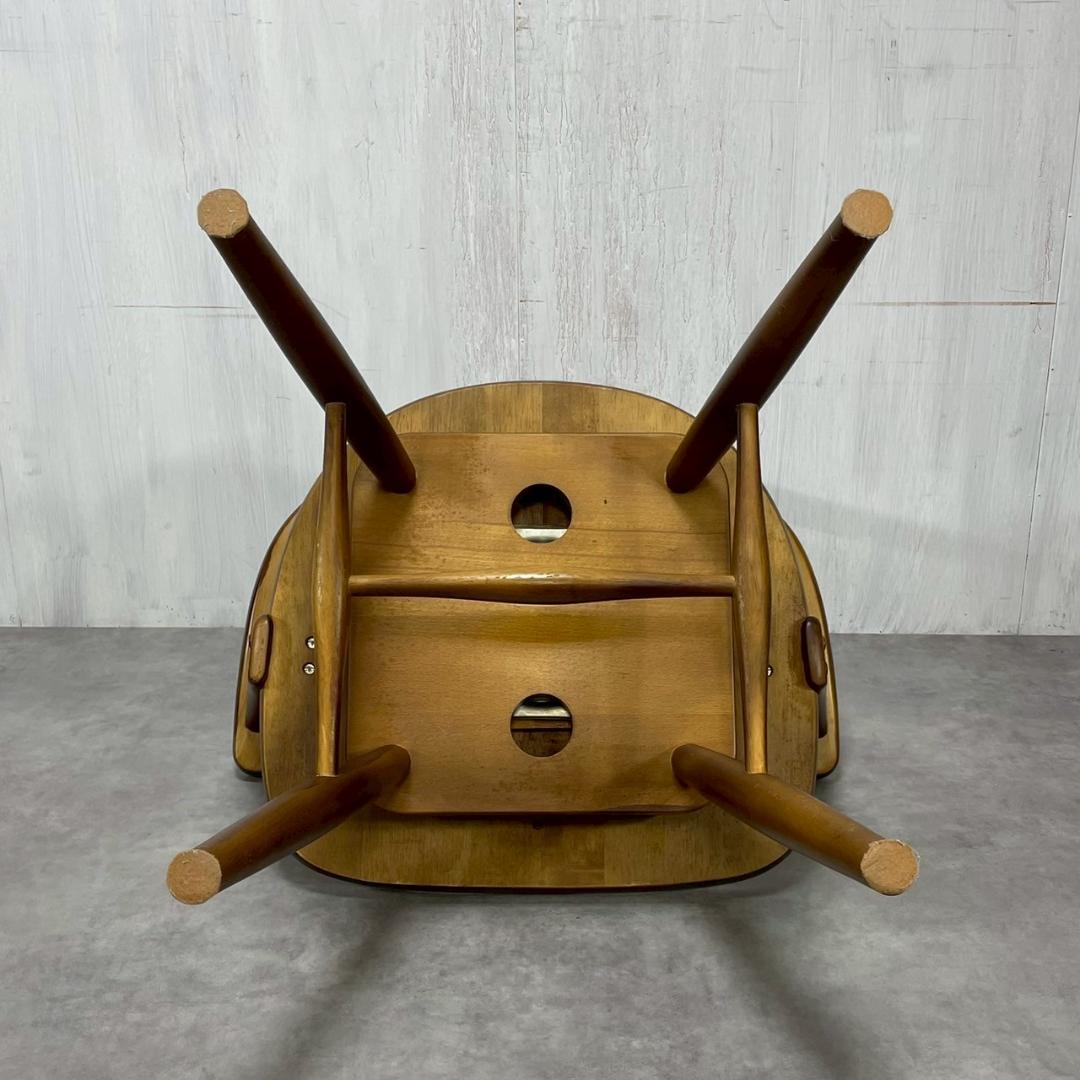 カリモク家具 回転式 アームチェア ダイニングチェア 無垢材 国産家具 B