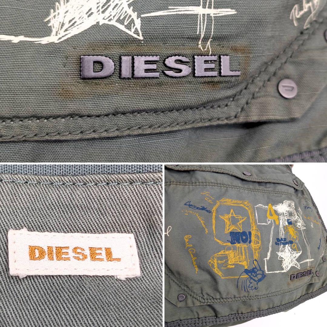 希少✨DIESEL ディーゼル　ショルダーバッグ　Y2K 00s カーキ　大容量