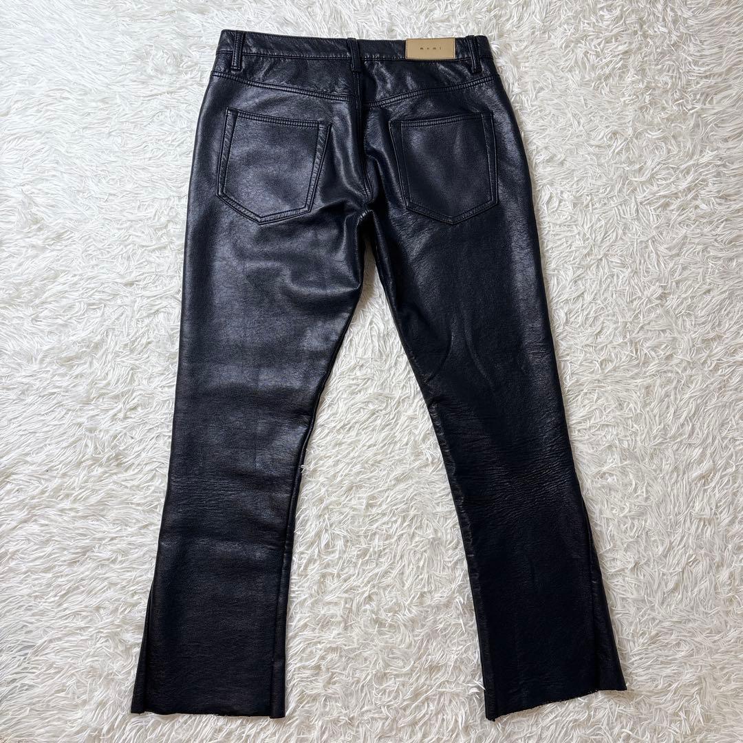 希少✨mnml ミニマル フェイクレザー フレアパンツ 黒 ブラック W30