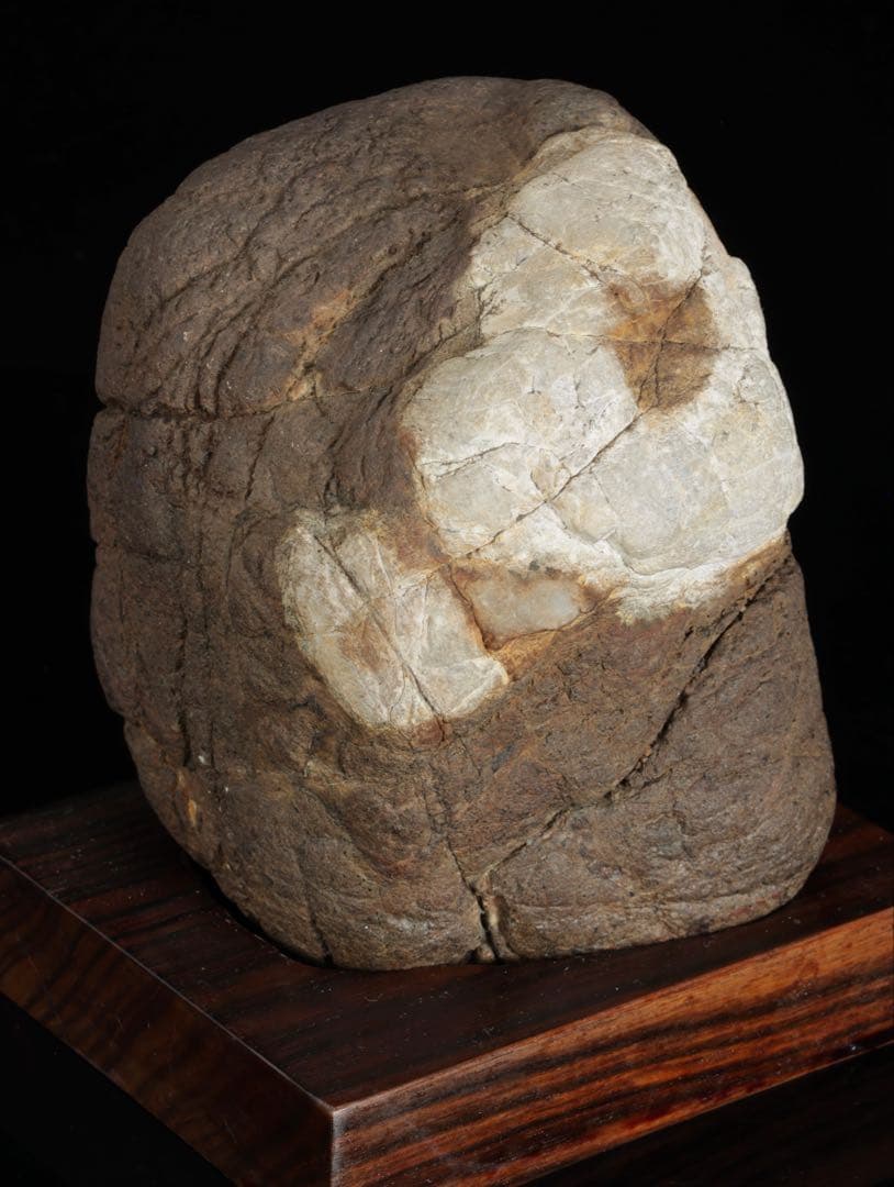 菊花石　花紋石 自然石 台座付 2.1kg 水石 置物 盆石 鑑賞石 原石 美石