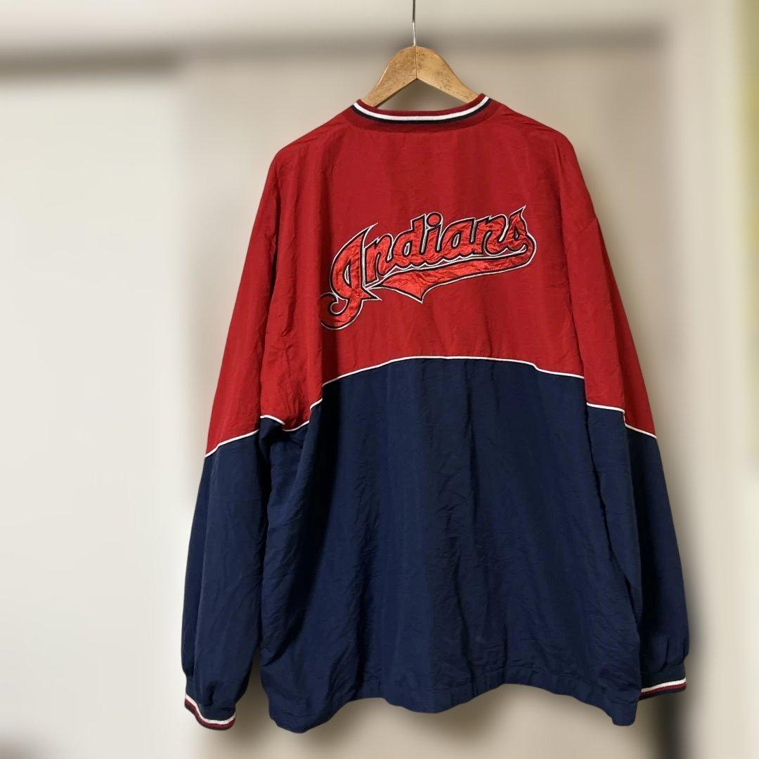レア MLB インディアンズ プルオーバー ナイロンジャケット XXL
