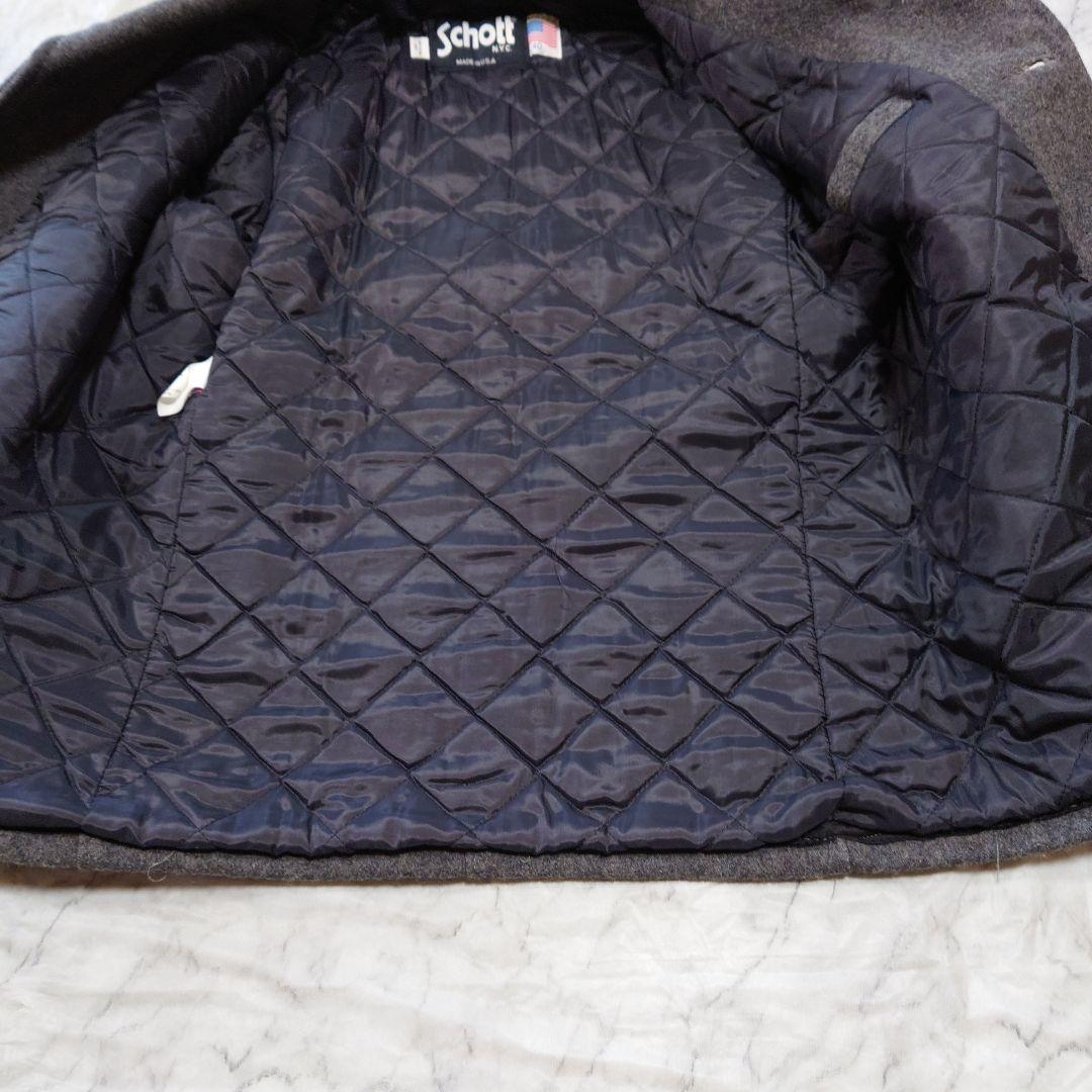 ヴィンテージSchott ウール シングルピーコート グレー未使用に近い 40