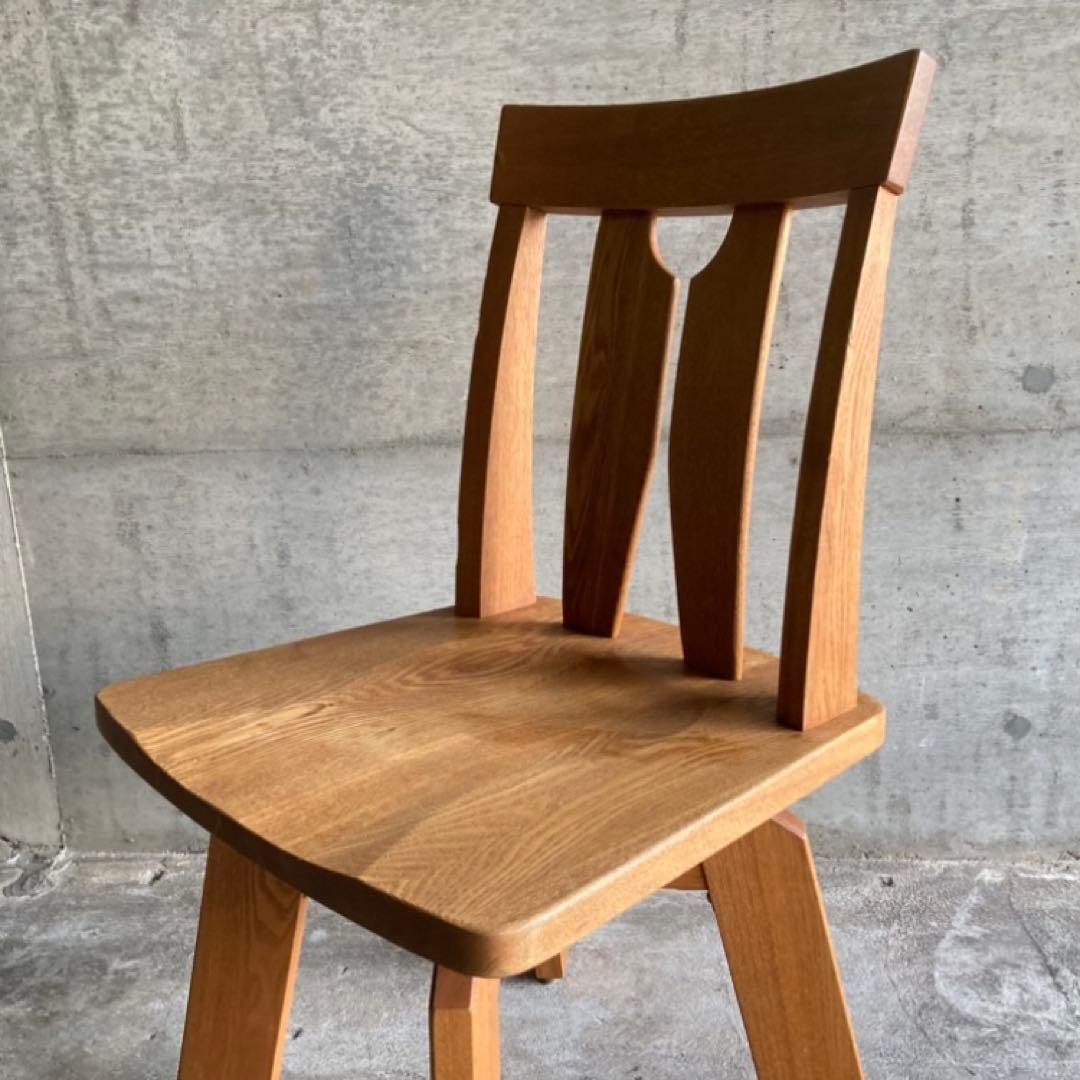 回転椅子 ダイニングチェア リビング 背もたれ 木製 タモ材 家具 レトロ