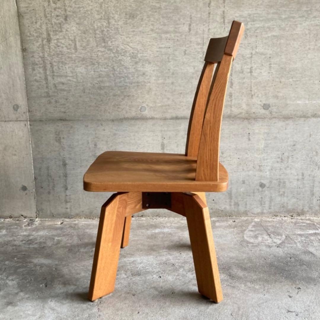 回転椅子 ダイニングチェア リビング 背もたれ 木製 タモ材 家具 レトロ