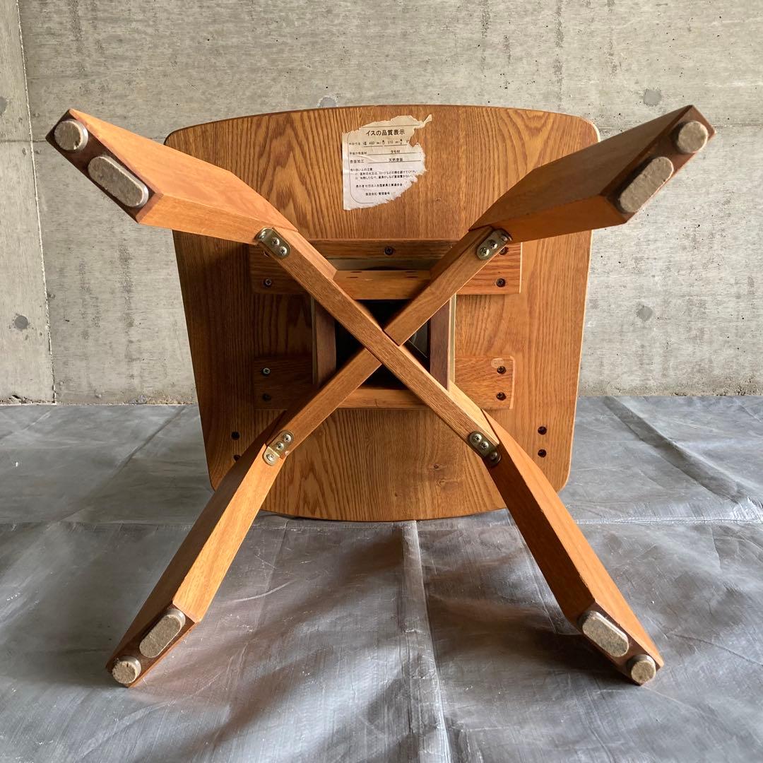 回転椅子 ダイニングチェア リビング 背もたれ 木製 タモ材 家具 レトロ