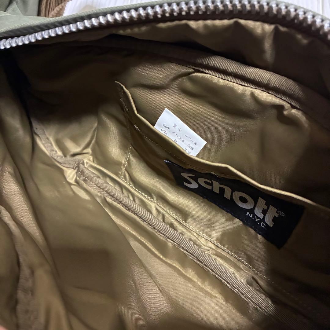 希少　Schott ショット　コットン ライダース ボディ バッグ　ワンスター⭐️