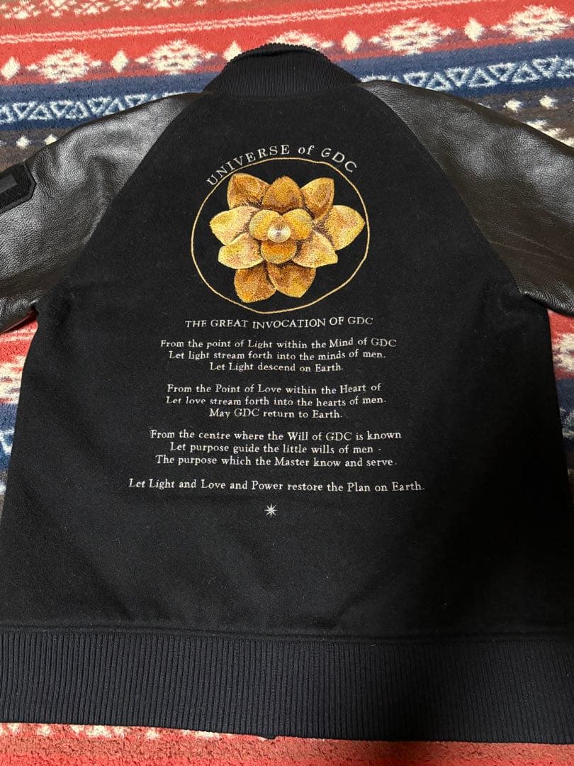 GDC グランドキャニオン 初期 スタジャン 蓮 ロータス 刺繍 レザー XL