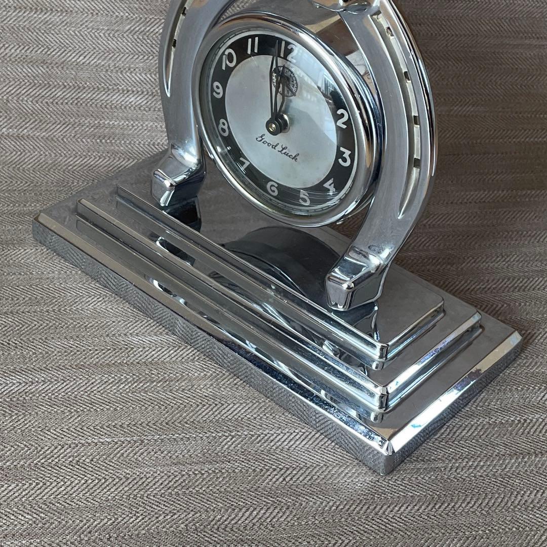 Lux ヴィンテージ 時計置物 1930年代 クローム ラックス グッドラック