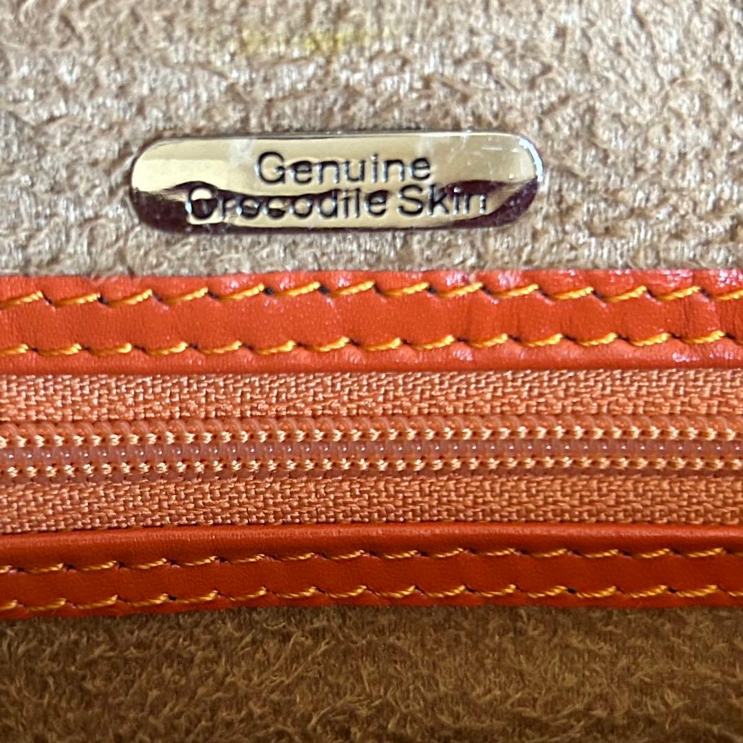 【希少】クロコダイル レザー ボストンバッグ シャイニング 加工　センター取り