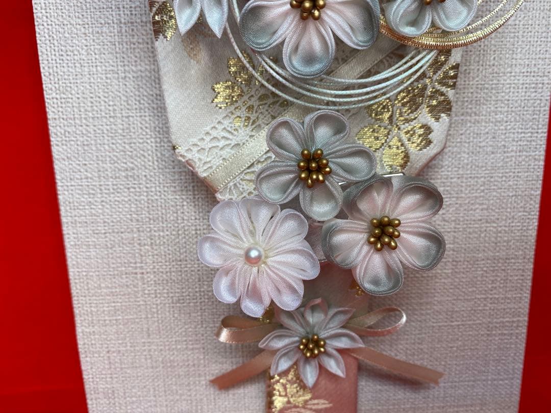 東京久月　つまみ細工額入　羽子板・壁掛け・間口約２０×奥行約９×高さ約３３㎝