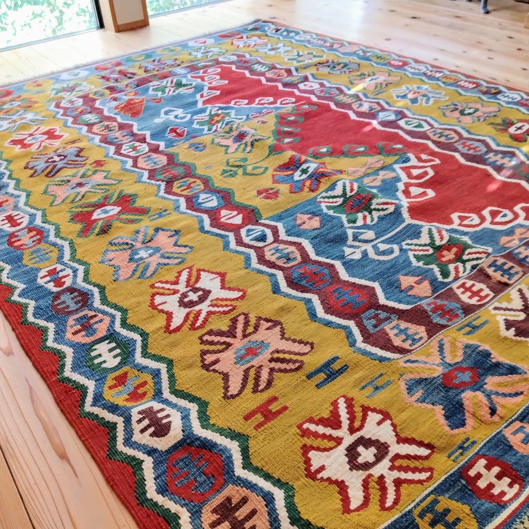 キリム　手織り草木染め　トルコ　210×155