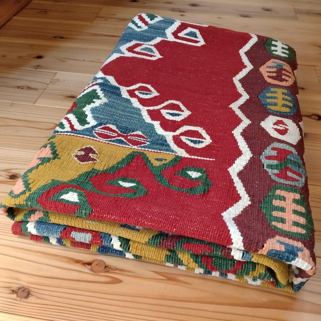 キリム　手織り草木染め　トルコ　210×155
