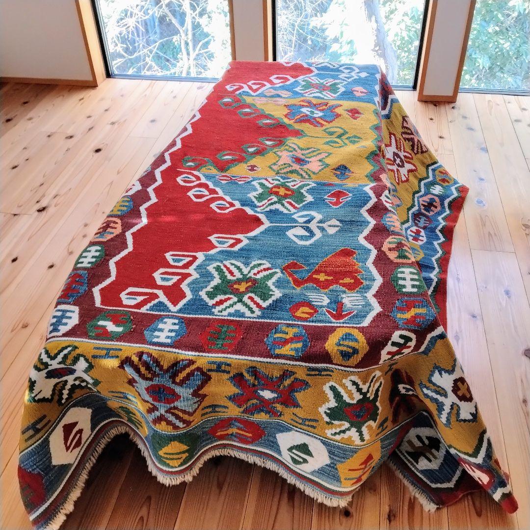 キリム　手織り草木染め　トルコ　210×155