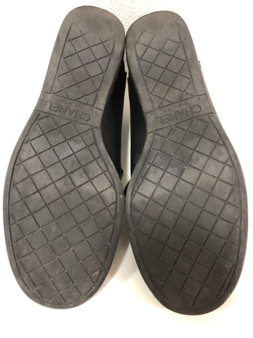 美品【CHANEL】レザースニーカー ブラック 36サイズ