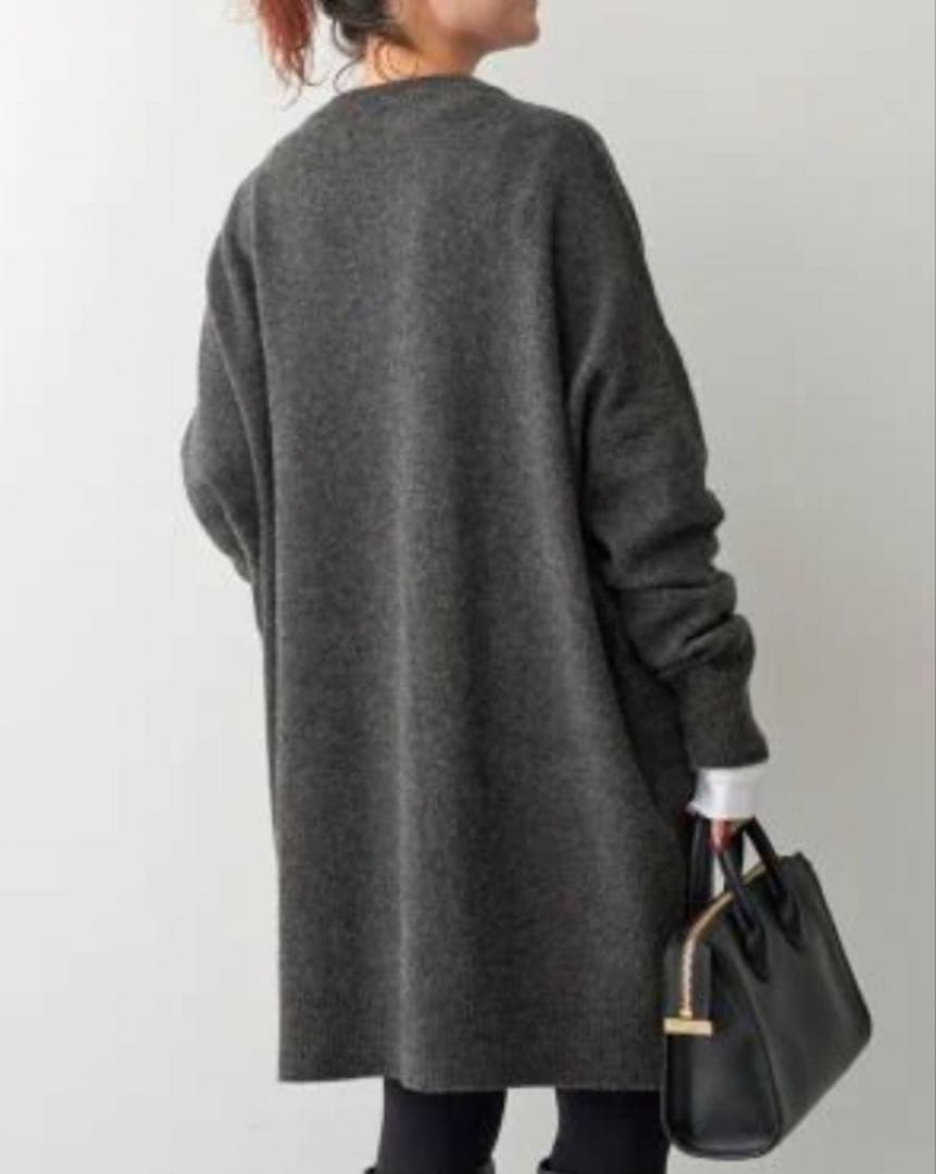 スピックアンドスパン☆ワイドチュニックニットワンピ☆新品グレー