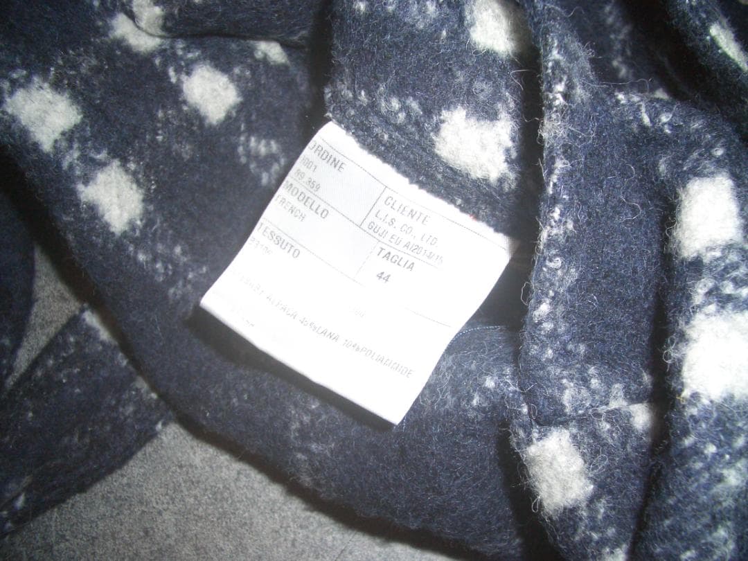 34万 ernesto ダブルコート 44 S エルネスト ネイビーチェスター-質屋