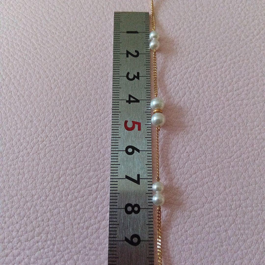 K18ベビーパールステーションブレスレット 3-5mm 18cm 3g