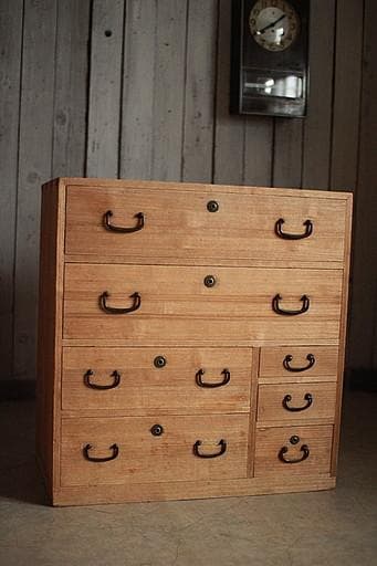 北欧レトロ 木製チェスト 6段7杯 カントリータンス 引き出し収納 古