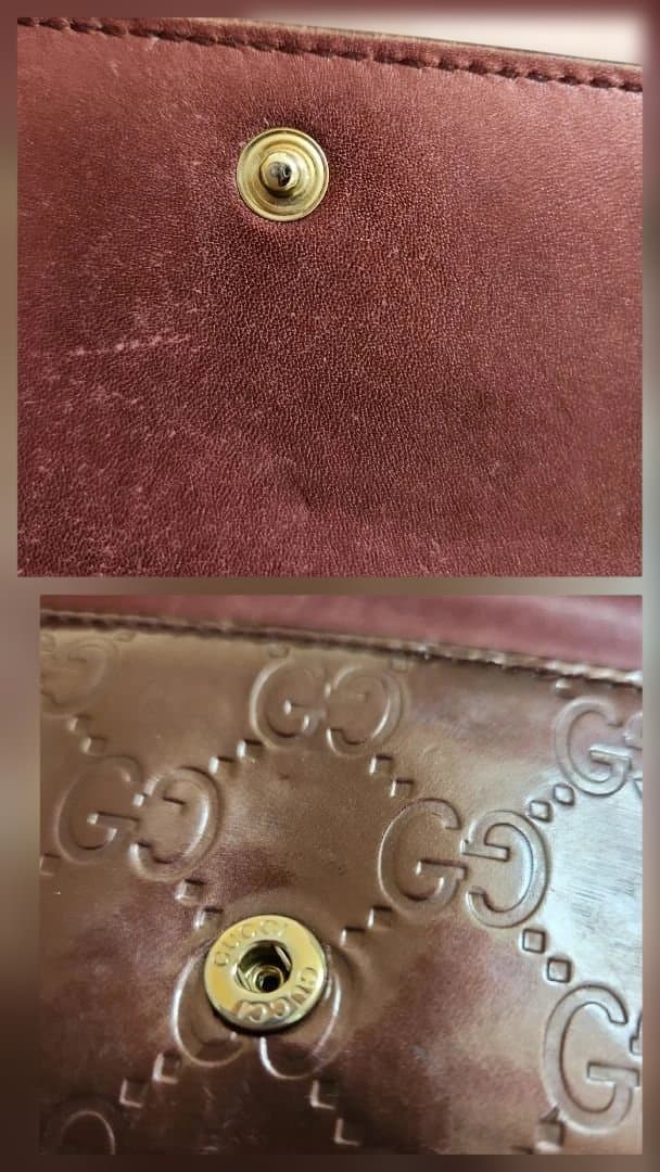 お値下げ★GUCCI★グッチ　シマ レザー 長財布 ラブリーハート　ワインレッド