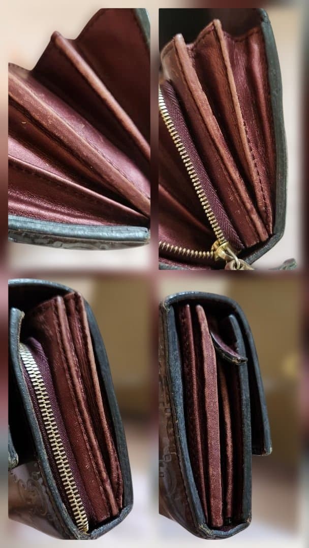 お値下げ★GUCCI★グッチ　シマ レザー 長財布 ラブリーハート　ワインレッド