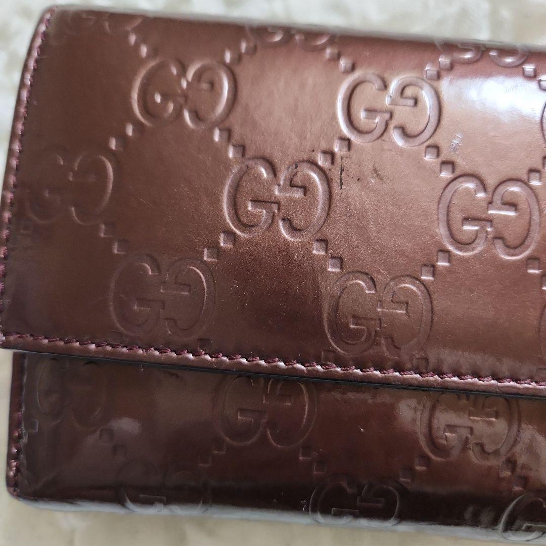 お値下げ★GUCCI★グッチ　シマ レザー 長財布 ラブリーハート　ワインレッド