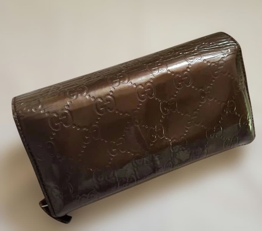 お値下げ★GUCCI★グッチ　シマ レザー 長財布 ラブリーハート　ワインレッド