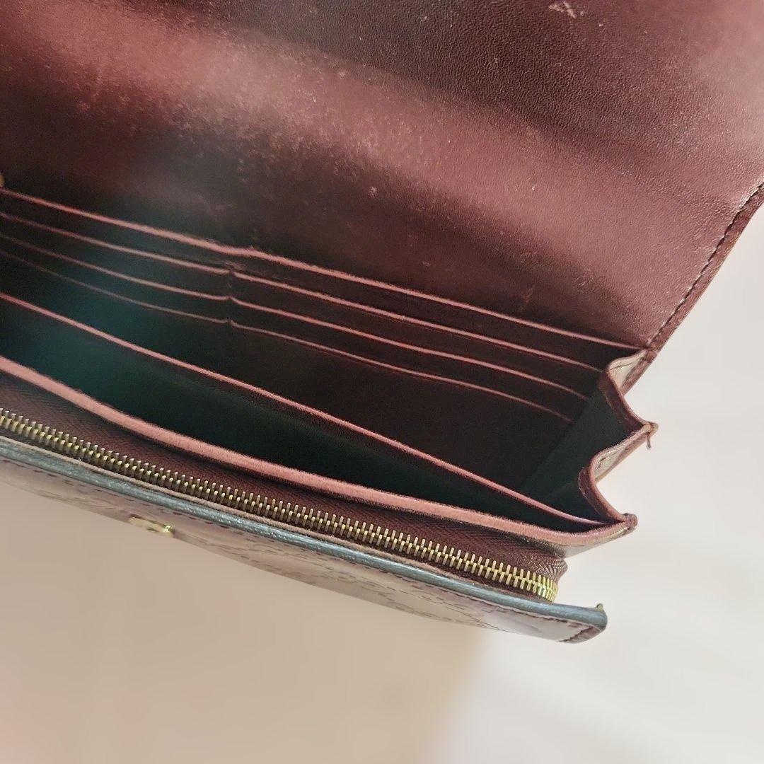 お値下げ★GUCCI★グッチ　シマ レザー 長財布 ラブリーハート　ワインレッド