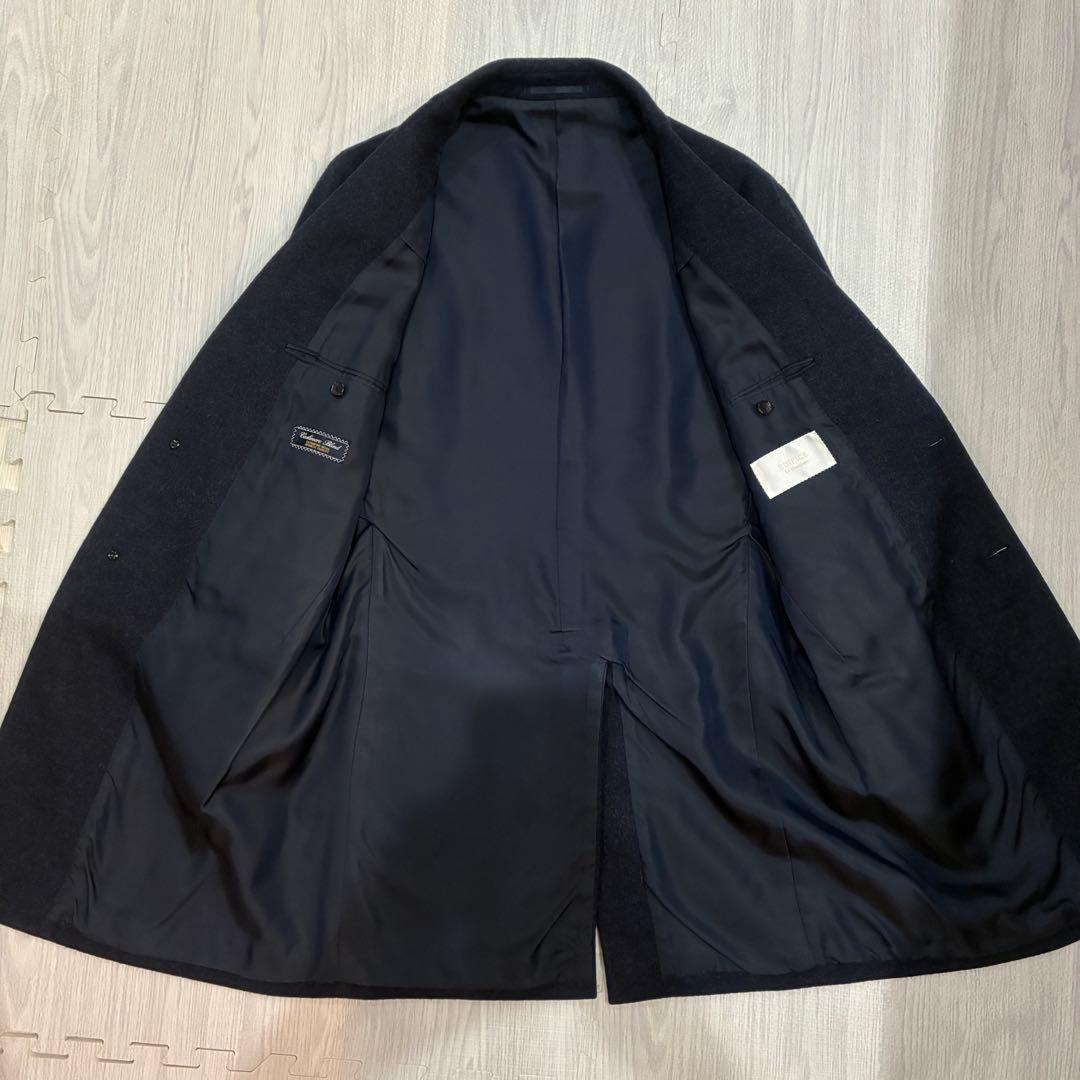 【美品】EDIFICEチェスターコートウールカシミヤ ネイビー